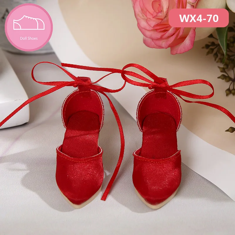 WX4-70 red Обувь для куклы BJD; 1 пара; 6 см; сапоги из искусственной кожи; модная мини-игрушка; обувь 1/4; кукла Chateau Fairyland Luts; 2 цвета; аксессуары - Цвет: WX4-70 red