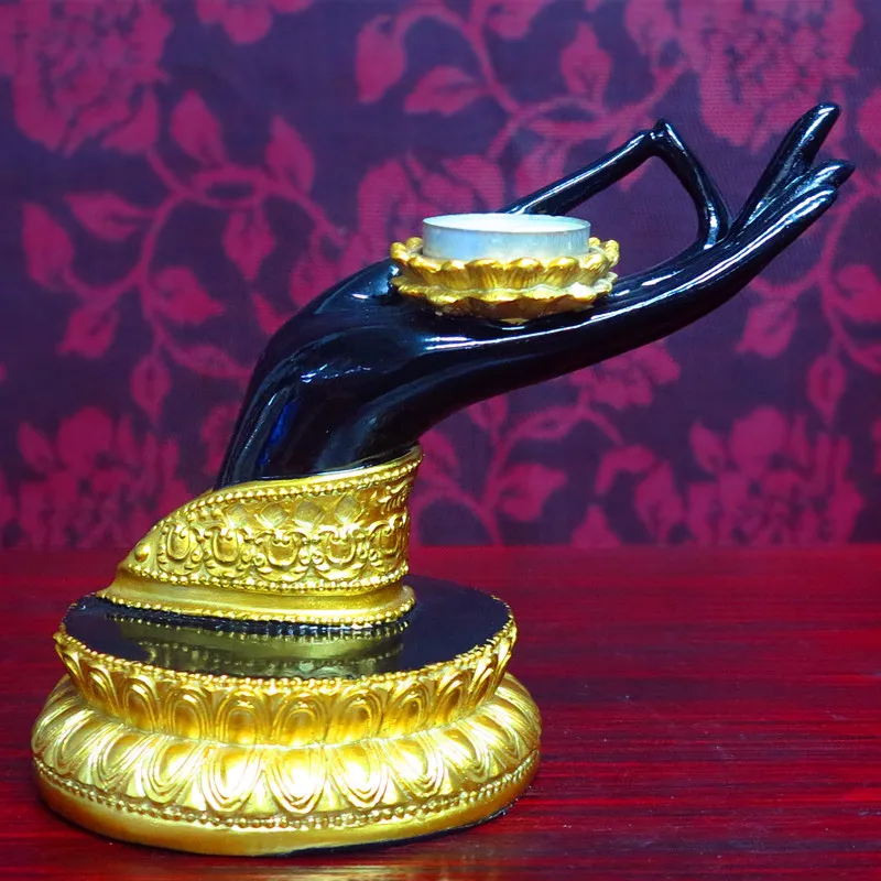 

Thai Buddhist Candlestick, Nafu Southeast Asian home decorations, auspicious feng shui gift Buddha decoration