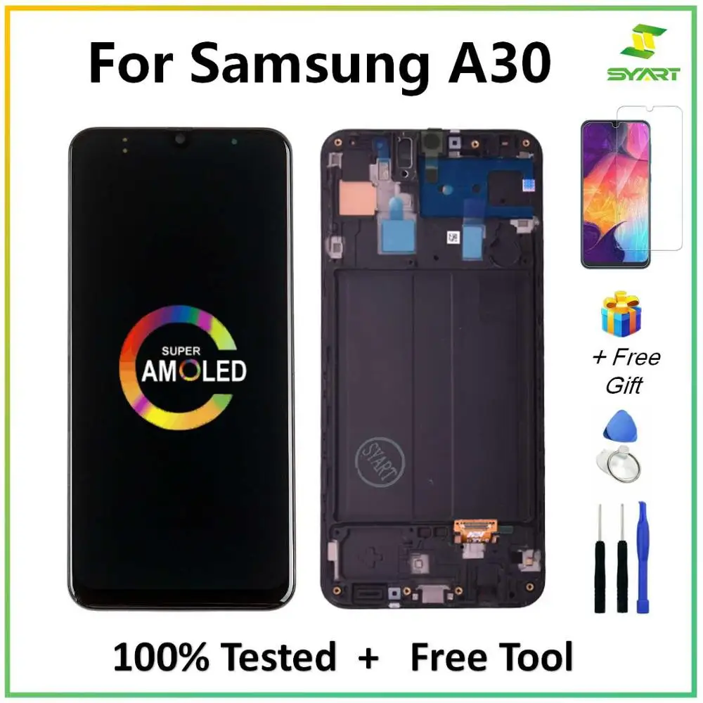 Супер Amoled для Samsung GALAXY A30 ЖК дисплей с сенсорным экраном дигитайзер сборка A305/DS A305FN