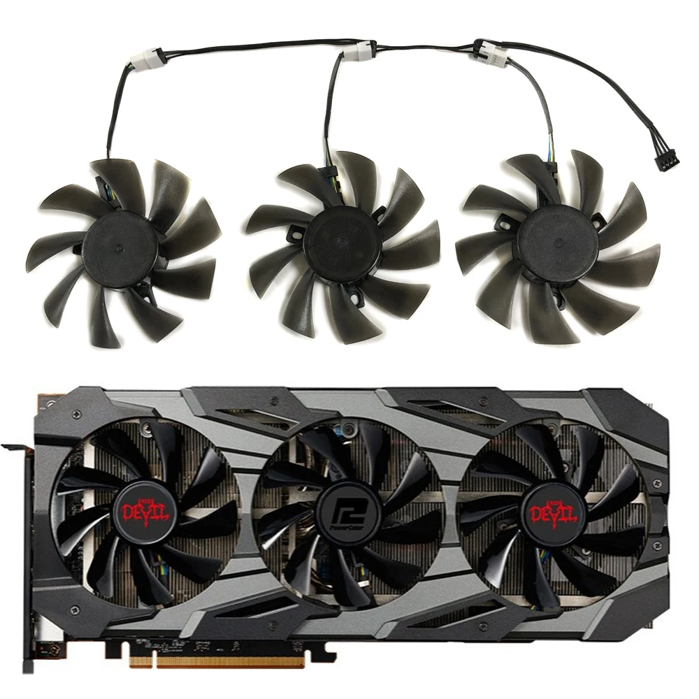 Кулер VGA T129215BU для видеокарты Powercolor RX 5700 XT Red Devil 8 Гб GDDR6 3 шт./компл.|Кулеры и системы