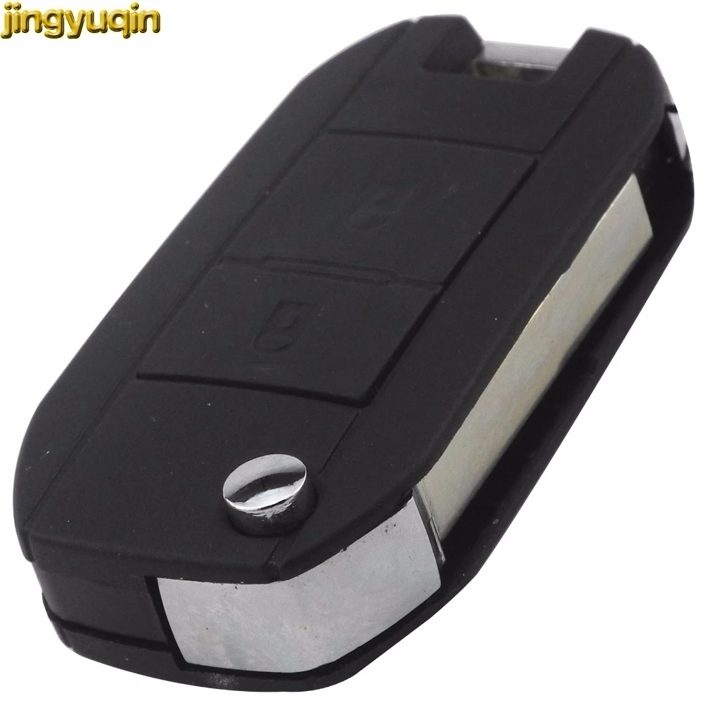 Jingyuqin 10 шт. 2 кнопки флип ключа оболочки VA2 брелок для peugeot 207 307 407 507 607 Citroen C1 C2 C3 Pluriel