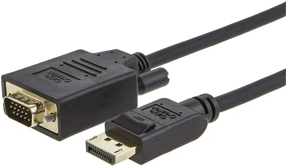 Кабель Displayport-VGA DP-VGA позолоченный стандартный кабель DP папа-VGA папа черного цвета |
