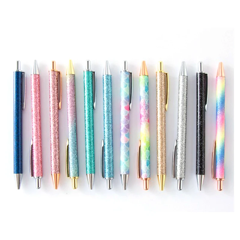 

20 Pcs Ballpoint Pens 1.0mm Glitter Sequin Crystal Pen Colors Student Stationery Office Writing