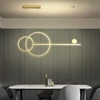 ring chandelier for dining room kitchen island chandelier 110v 220v black gold white led linear chandelier lighting fixtures