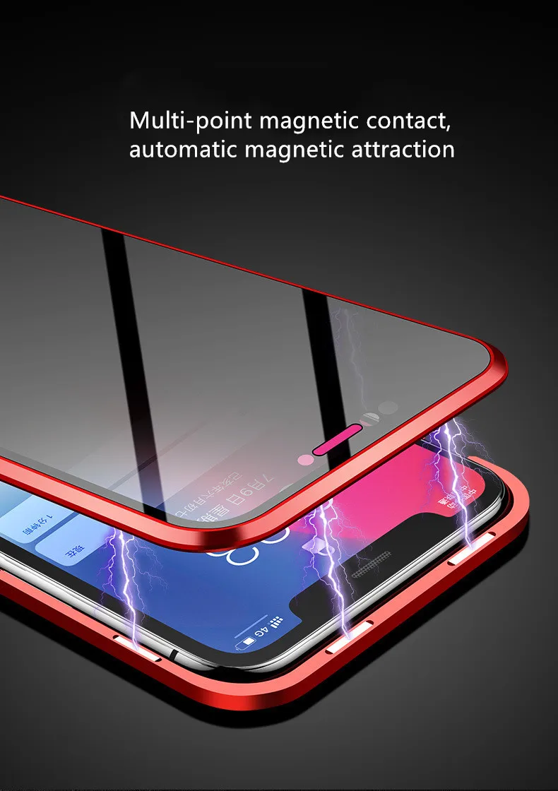 Huawei P20 anti-peep double-sided glass mobile phone shell all-inclusive metal frame magnetic case |