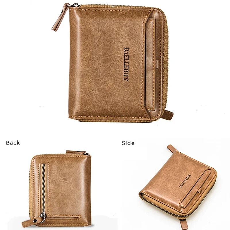 Повседневный мужской короткий кошелек Baellerry на молнии европейская