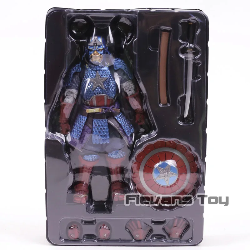 Captain MEISHO Kabukimono Дэдпул самурайский Железный человек Капитан Америка Человек-паук ПВХ фигурка Коллекционная модель игрушки - Цвет: Captain