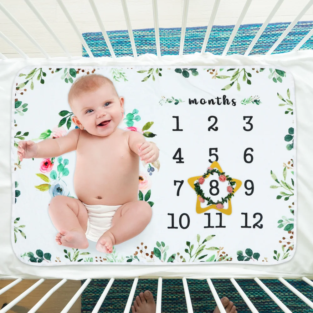 

1 Set/3pcs Baby Monthly Milestone Blanket Garland Star Photo Background Prop