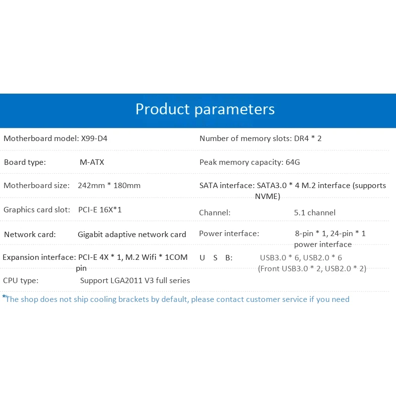 Новая X99 D4 компьютерная материнская плата двухканальная поддержка Xeon E5-2011V3
