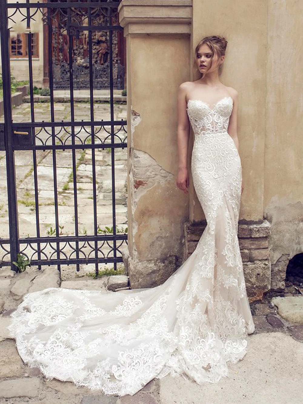 Vestido De Noiva Hot New Arrivals Long Lace Mermaid Wedding Dresses Sexy Gown Bride Robe Mariage | Свадьбы и торжества
