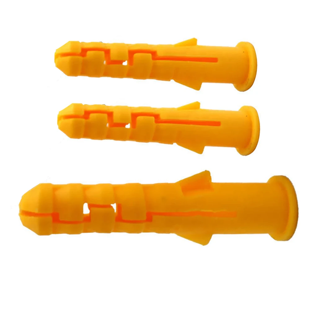 300 шт. M6 желтый ребристые Пластик якорь стены винты расширения трубы Вилки |