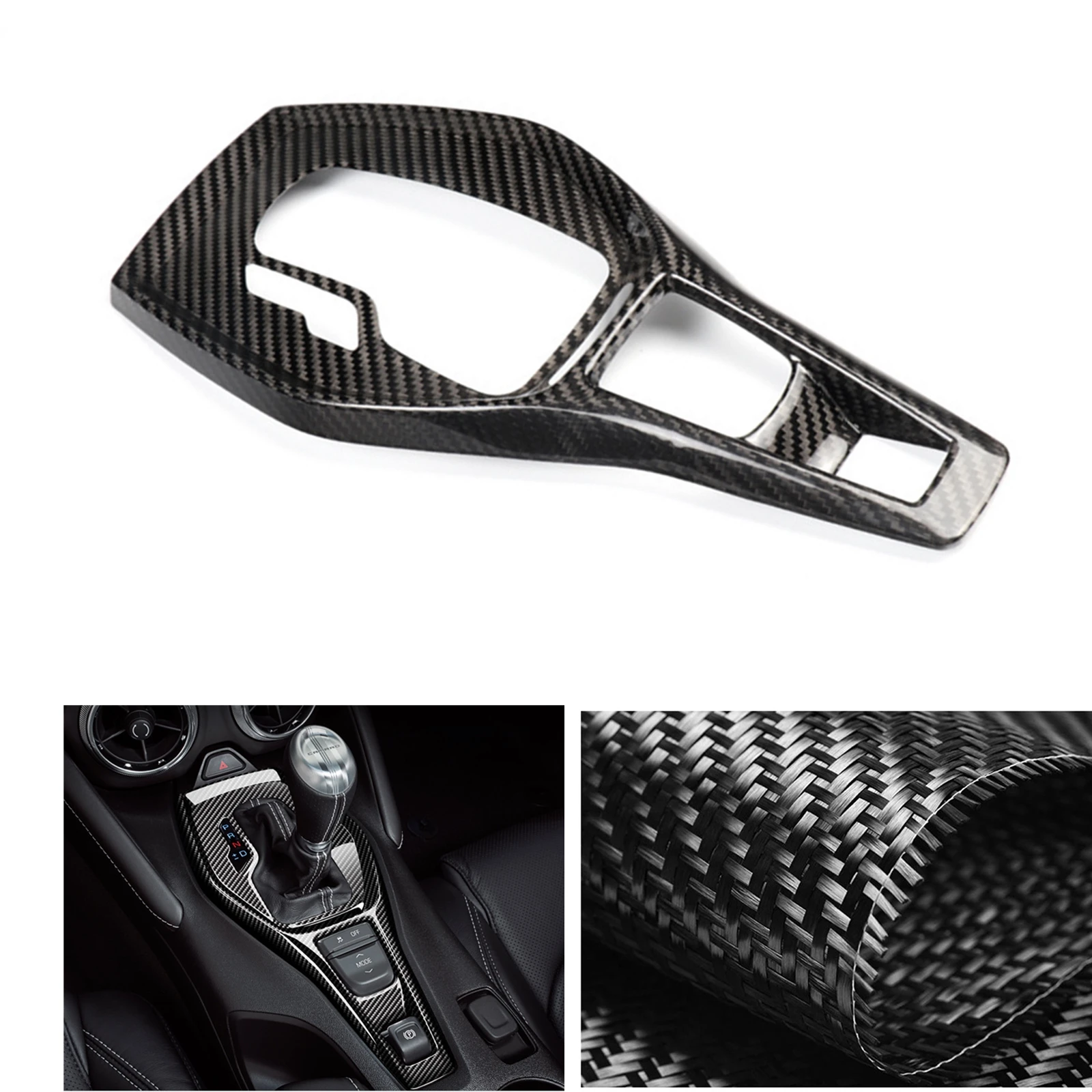 

For Chevrolet Camaro 2016-2023 Gear Shift Box Knob Panel Cover Trim Real Carbon Fiber Car Center Console Board Strip Frame Bezel