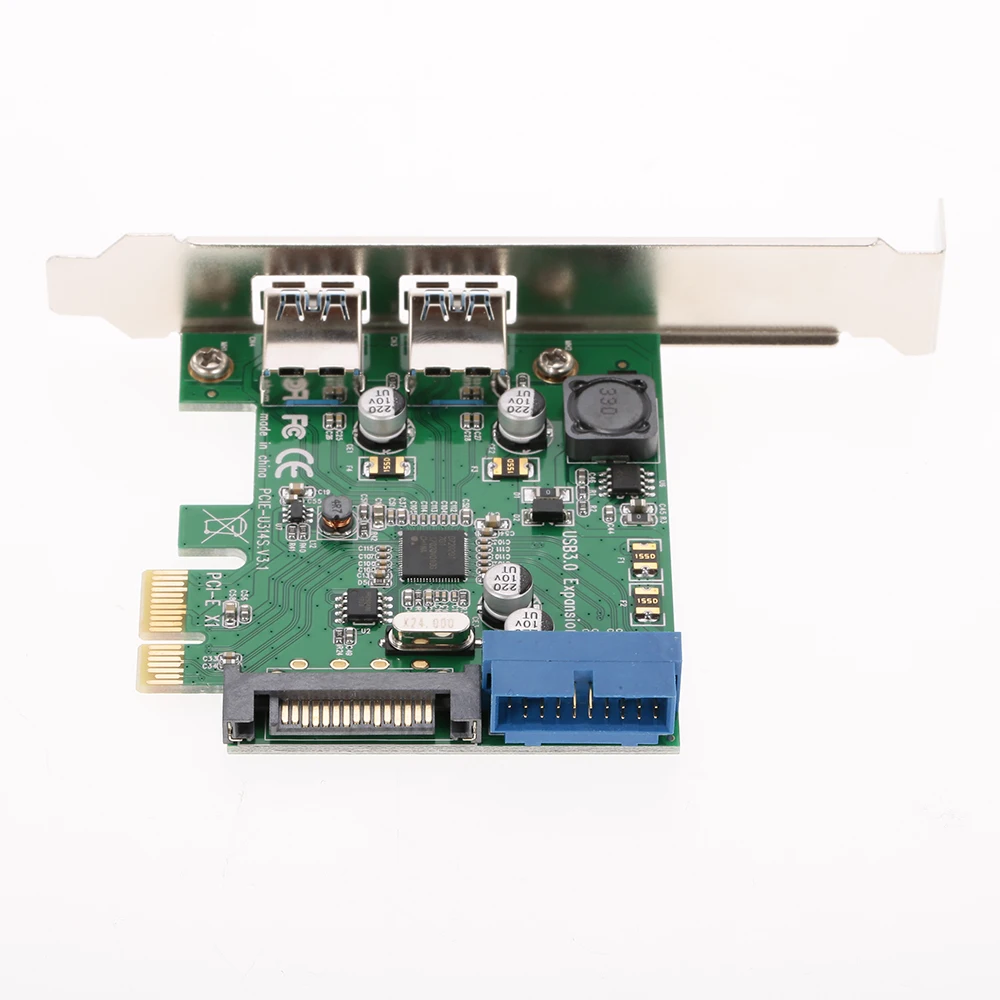 Высокоскоростной до 5 Гбит/с 2 портовый USB 3.0 PCI E Express 19 контактный USB3.0 15 разъем SATA
