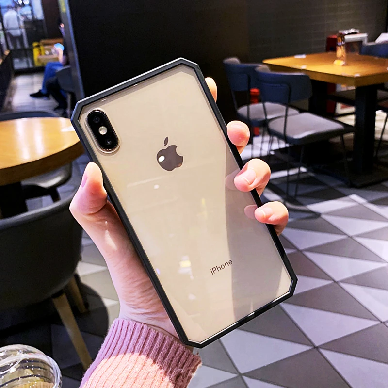 Luxury diamond minimalism Case For iPhone SE 2020 6s 7 8 Xs XR 11 12 pro Max Scratchproof hard back cover soft Bumper Shockproof | Мобильные