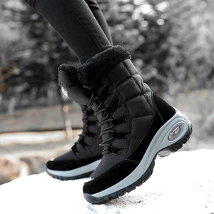 New Winter Women Boots High Quality Keep Warm Mid-Calf Snow Boots Women Lace-up Comfortable Thicken Boots Chaussures Femme
