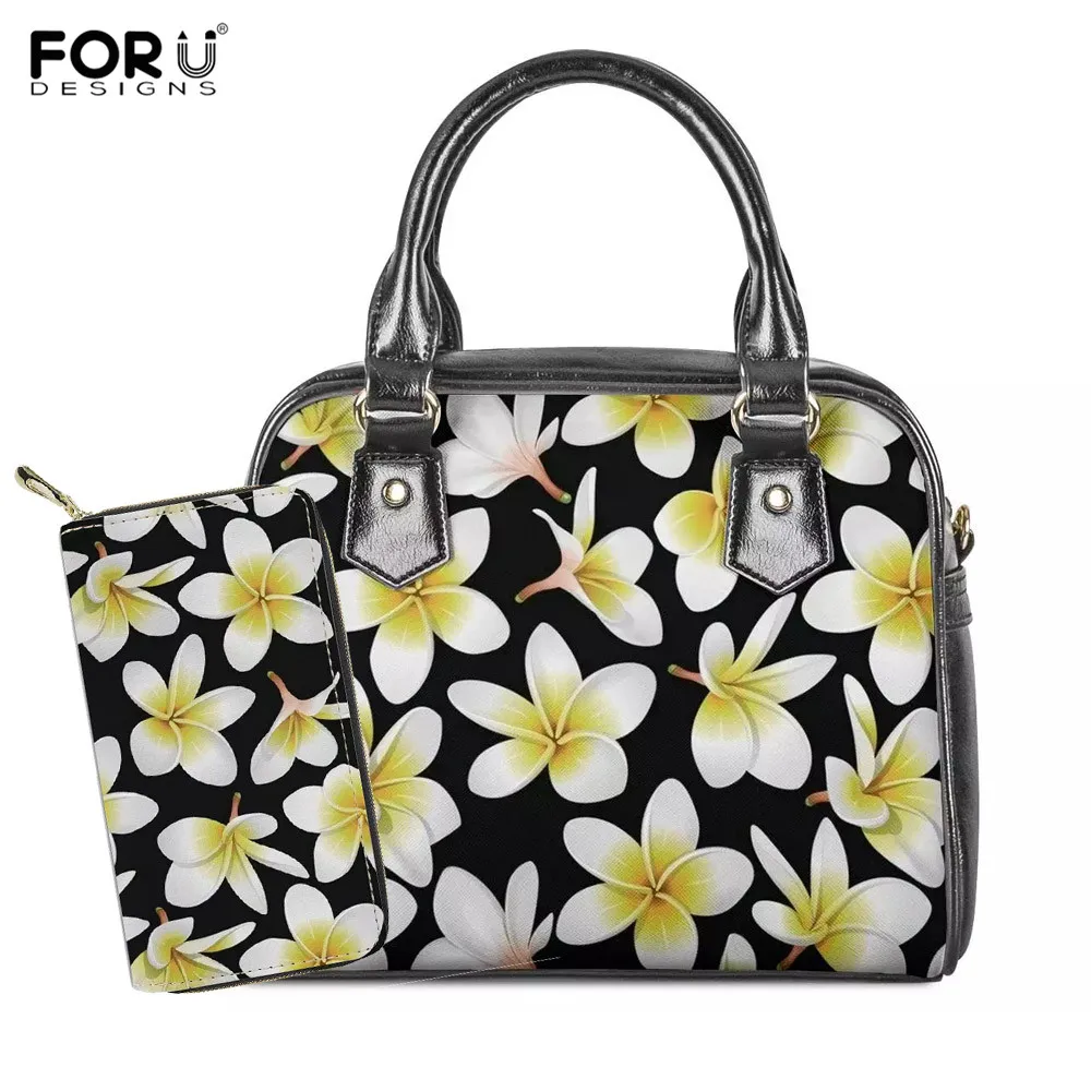 FORUDESIGNS желтая Плюмерия Гавайский Цветочный узор сумки на плечо для женщин 2019