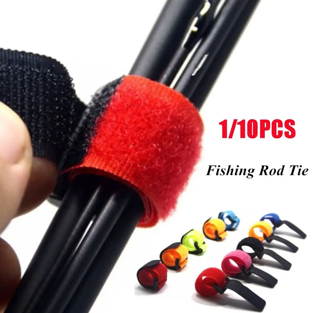 

Multicolor Bandage Non-slip Firm Fishing Rod Tie Nylon Holder Reusable Belt