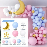 119pcsset blue pink balloon garland arch kit star moon foil balloons for girls women birthday wedding backdrop party decoration