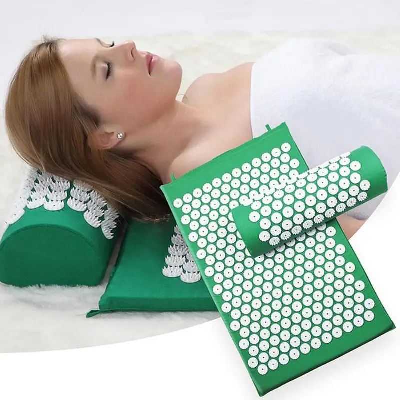 Коврик аккупунктурный, массажный коврик, подушка, для йоги, облегчает боли в спине и шее от AliExpress WW