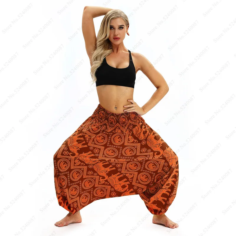 Женские африканские свободные широкие штаны шаровары в стиле хип хоп Вьетнамки