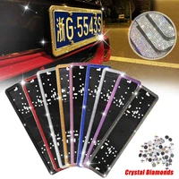 for eu car license plate frame acrylic diamonds number plate holder car exterior accessories