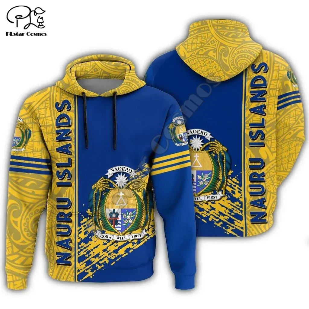 

NewFashion Nauru Micronesia Island Country Flag Tribal Culture Retro Pullover 3DPrint Men/Women Autumn Colorful Funny Hoodies A5