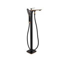 copper bathtub pedestal basin faucet brass nordic minimalist floor stand alone brushed jinya black faucet