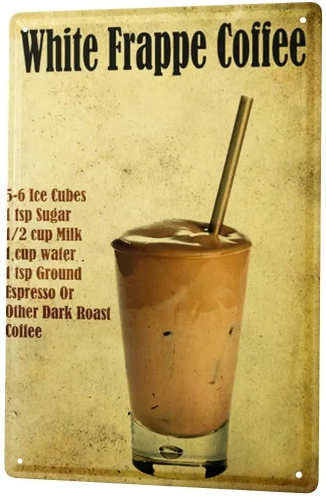 

SINCE 2004 Tin Sign Bar Party White Frappe Coffee