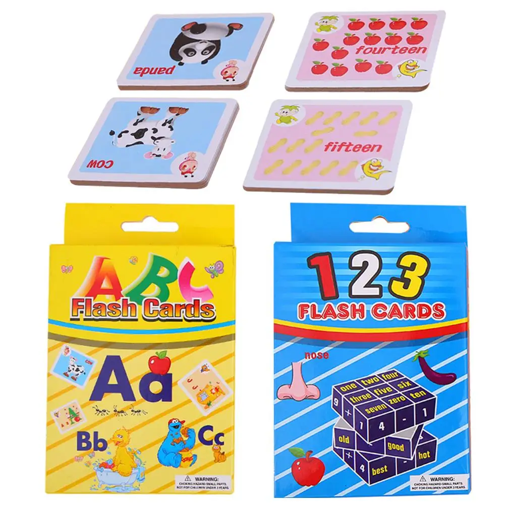 Английский алфавит цифры флэш бумажные карты развитие детей игрушка