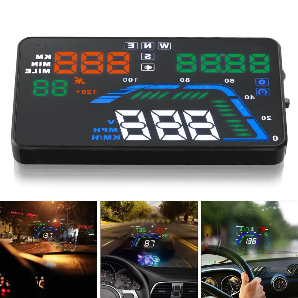 Универсальный Q7 5 дюймовый автомобильный HUD GPS проектор лобового стекла