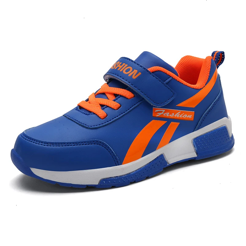blue kids sneakers Осенняя детская спортивная обувь; детская повседневная синяя обувь для бега; водонепроницаемые кожаные кроссовки для улицы; нескользящие кроссовки; обувь для мальчиков - Цвет: blue kids sneakers