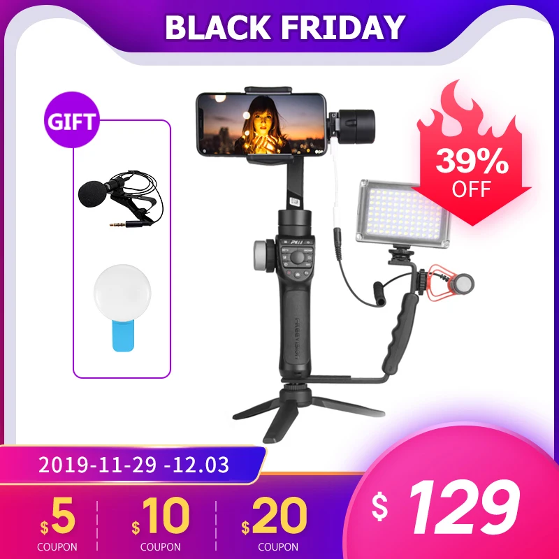 Freevision Vilta-m Pro 3-осевой карданный стабилизатор смартфона для регистрации iPhone Android Gopro hero PK DJI Osmo Mobile 8