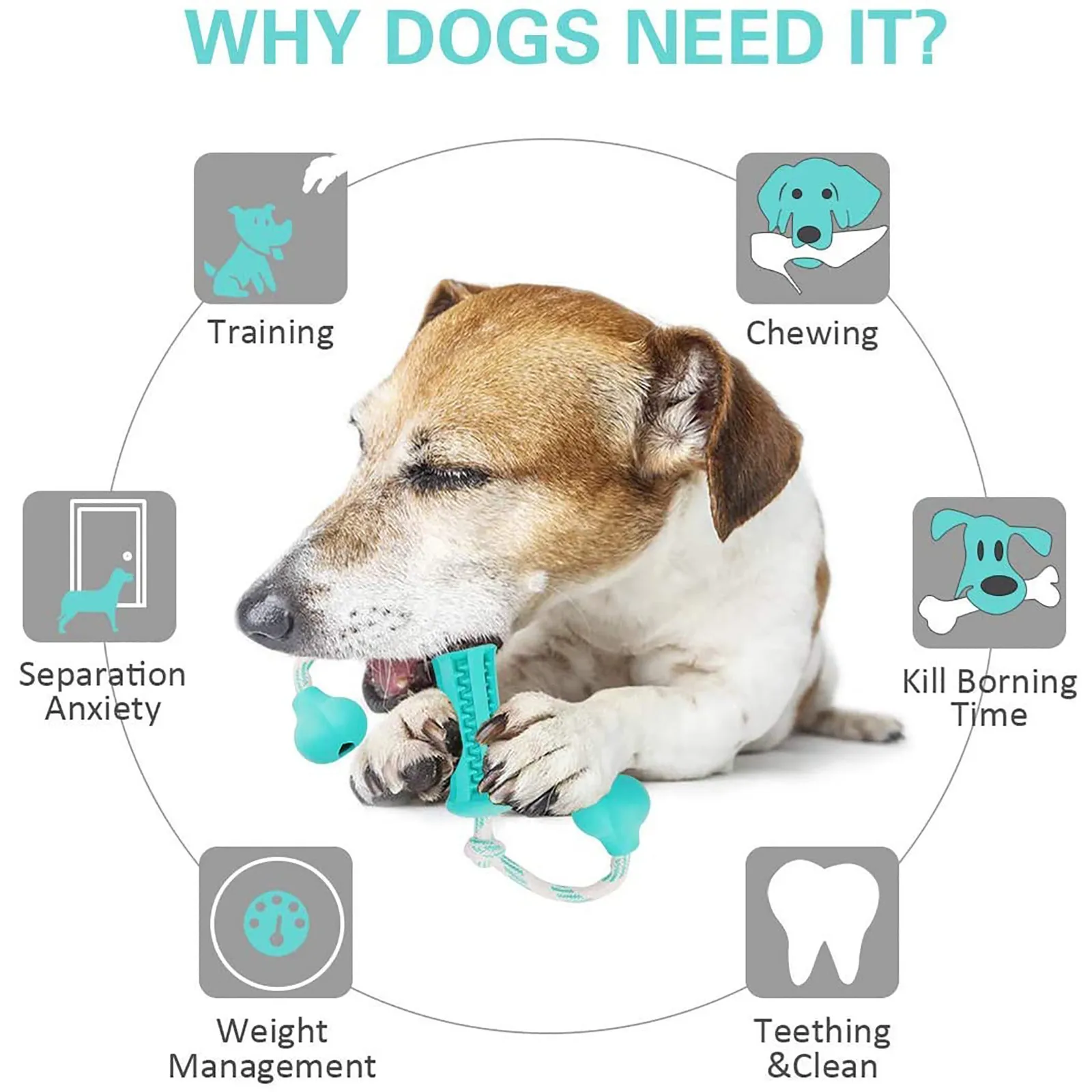 

Dog Chew Toys,Dog Rubber Toys,Puppy Teething Sticks With Training Cotton Rope Toys Teeth Cleaning Nontoxic Natural Dental Care