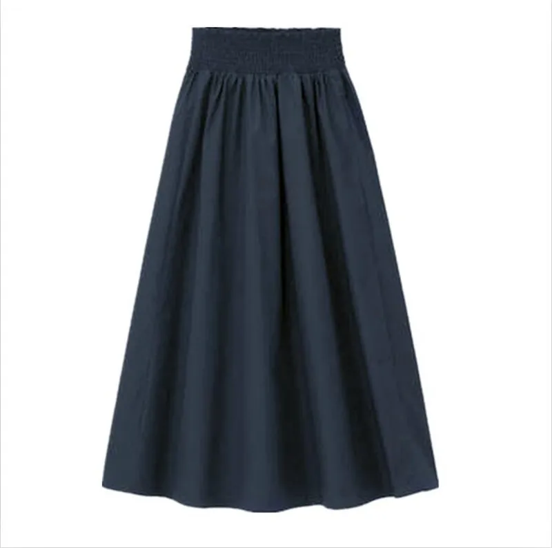 New Spring Autunm Elegant maxi long Skirts Womens Office Skirt Cotton linen plus size 5XL 6XL 7XL elegant skirts
