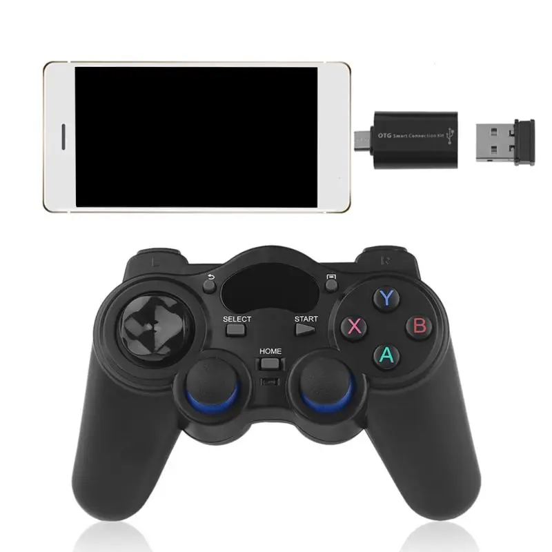 2 4G беспроводной игровой контроллер Джойстик Геймпад с USB Адаптер конвертера OTG