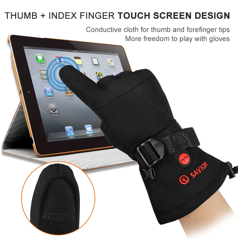 Перчатки для катания на лыжах с подогревом зимние теплые перчатки аккумулятором