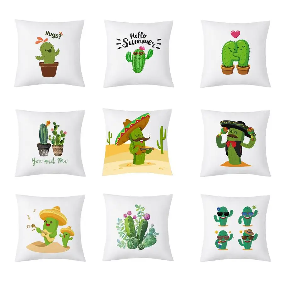 Креативная Подушка с изображением кактуса летняя наволочка тропическими