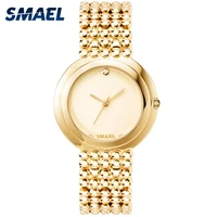 smael quartz ladies watch waterproof shatter resistant elegant rose gold dial stainless steel bracelet
