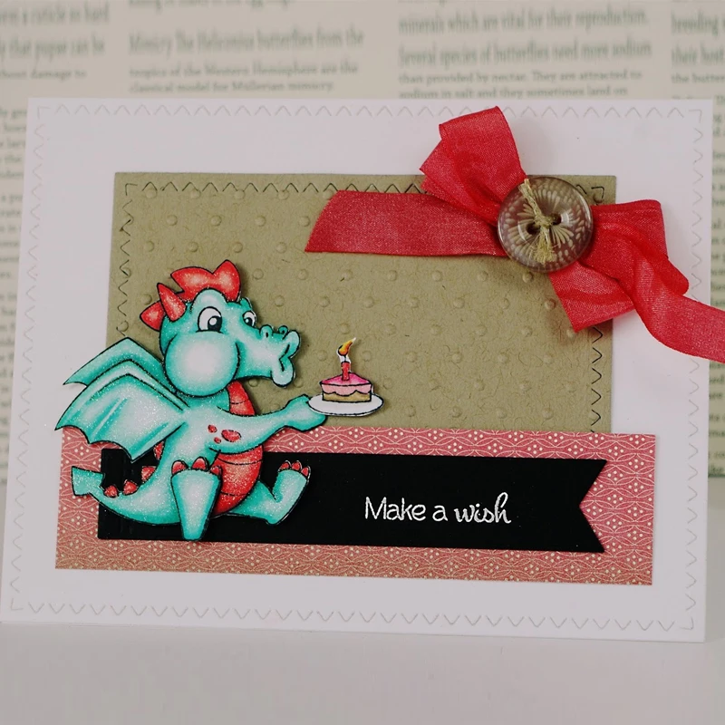 Детский Дракон выдувать меня чистые штампы для DIY изготовления открыток + фразы