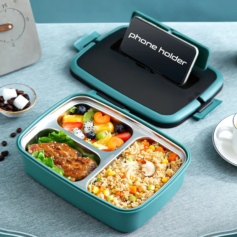 Портативный контейнер Bento для женщин, пищевой контейнер в японском стиле, Ланч-бокс для детей, Ланчбокс из нержавеющей стали, герметичные коробки - изображение