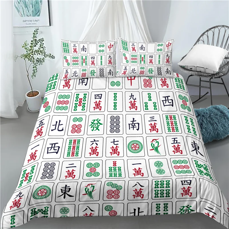 

Luxury 3D Mahjong Print Home Living 2/3Pcs Comfortable Duvet Cover Set PillowCase Kids Bedding Set Queen And King EU/US/AU Size