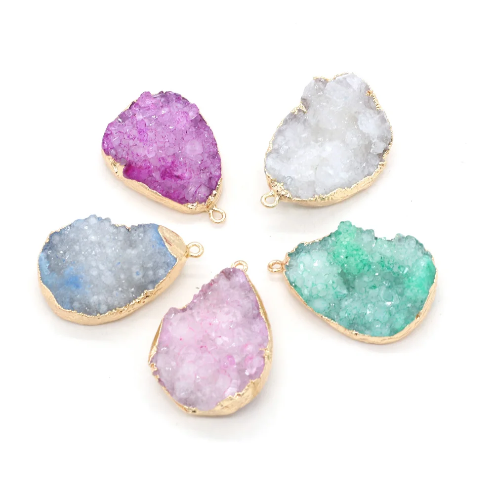 

Натуральный хрустальный камень, подвеска в виде капли воды, хрустальные Агаты, красочный кристалл, кластерный камень, Подвески для изготовл...