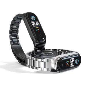 Ремешок для Mi Band 6, металлический браслет для Xiaomi Mi Band 4, NFC