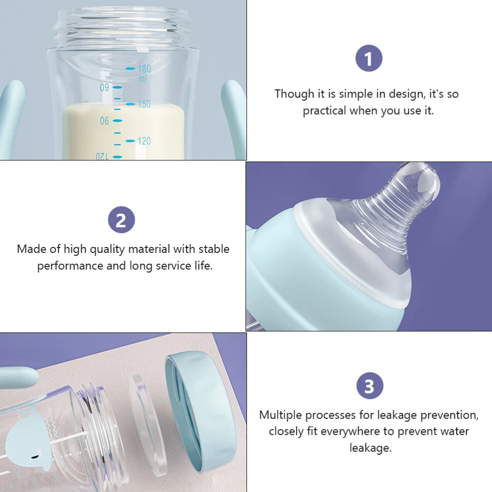 

Inverted Feeding Bottle Wide Mouth Nursing Bottle Glass Stoarge Bottle