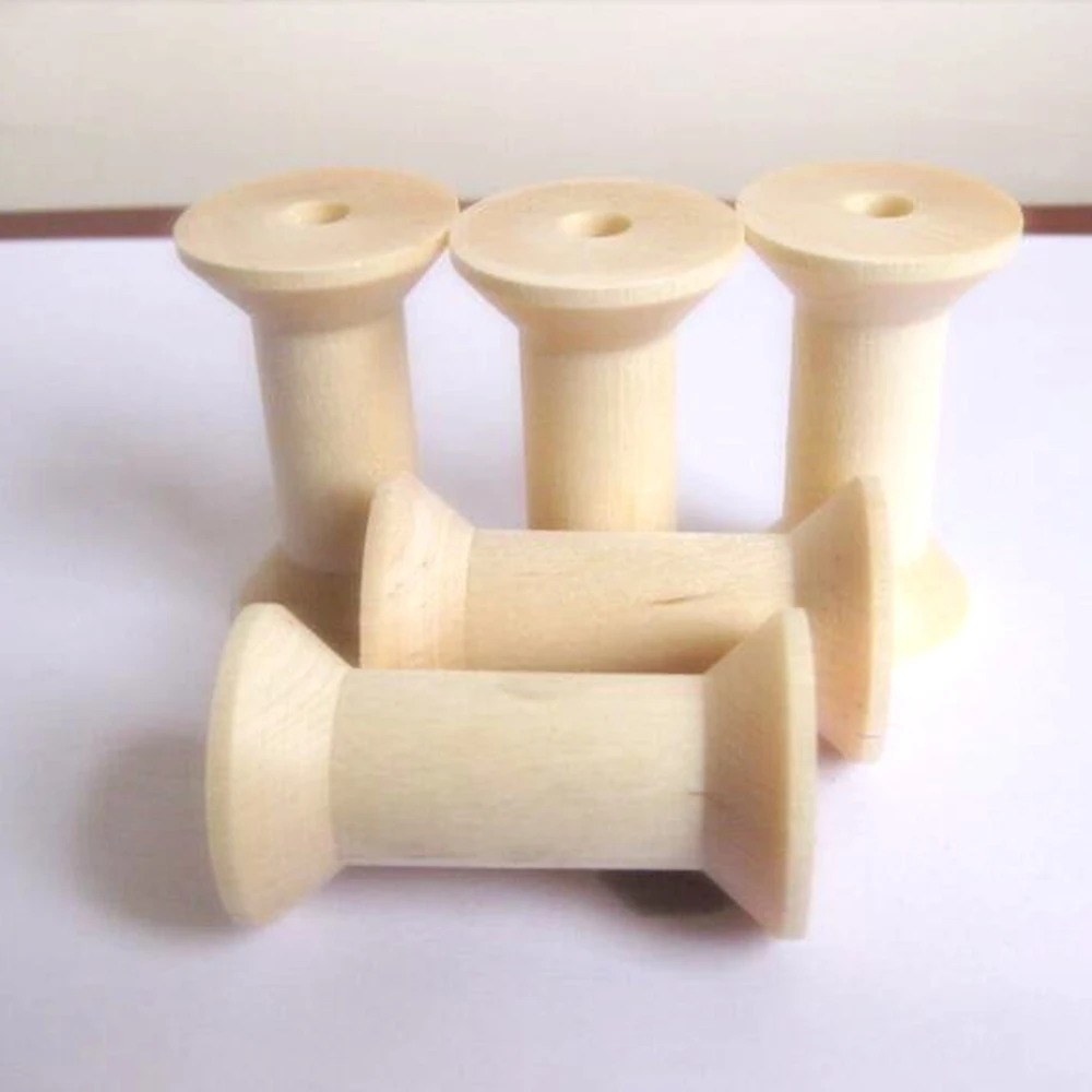 Катушка деревянная 5 шт./компл. 7 см натуральный цвет классический стиль