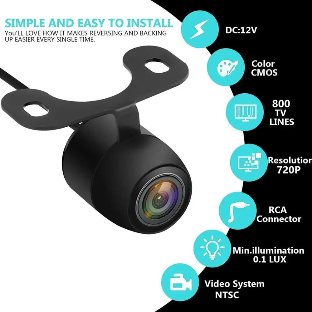 

New 170 Degree Hd Camera Cmos Car Rear / Front / Side View Reversing Camera Waterproof Car Rear Hd Back Pull Camera