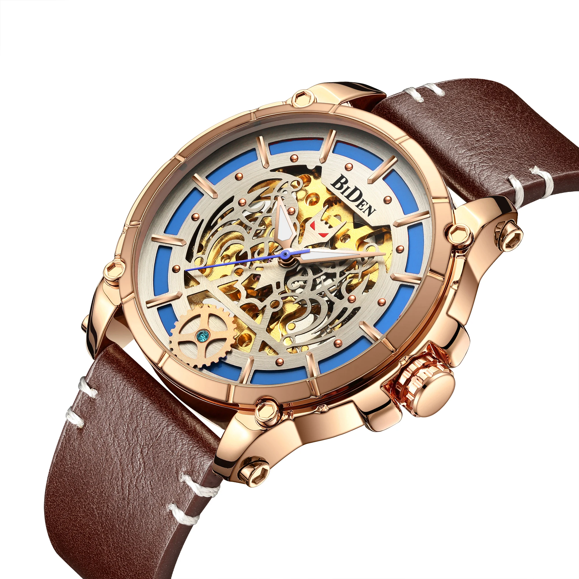 

BIDEN 2021 New Fashion Blue Mens Watches Top Brand Luxury Clock Sports Chronograph Waterproof Quartz Watch Men Relogio Masculino