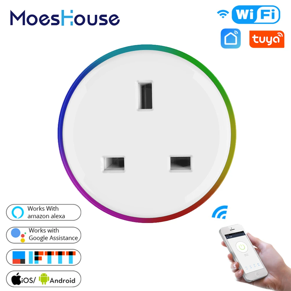 Великобритания Wi Fi умная розетка Беспроводная жизнь/приложение Tuya дистанционное