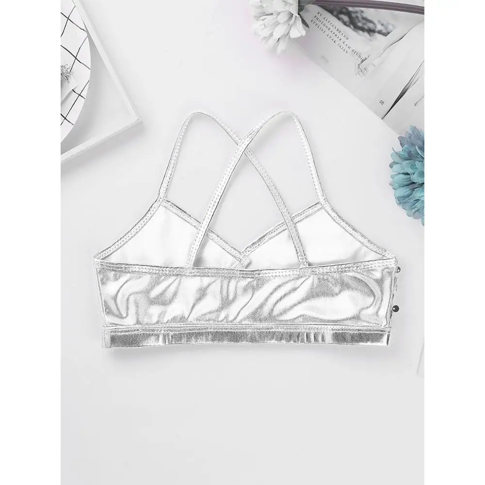 

Kids Girls Ballet Dance Gymnastics Costume Sequins Tank Bra Tops With Skinny Pants Leggings Set Gym Workout Tracksuit Outfits