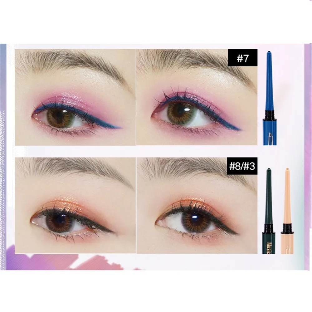 Music Flower Gel Eyeliner Liquid Waterproof Easy To Wear 14 Colors Long Lasting Makeup Matte Eye Liner White Grey Black |
